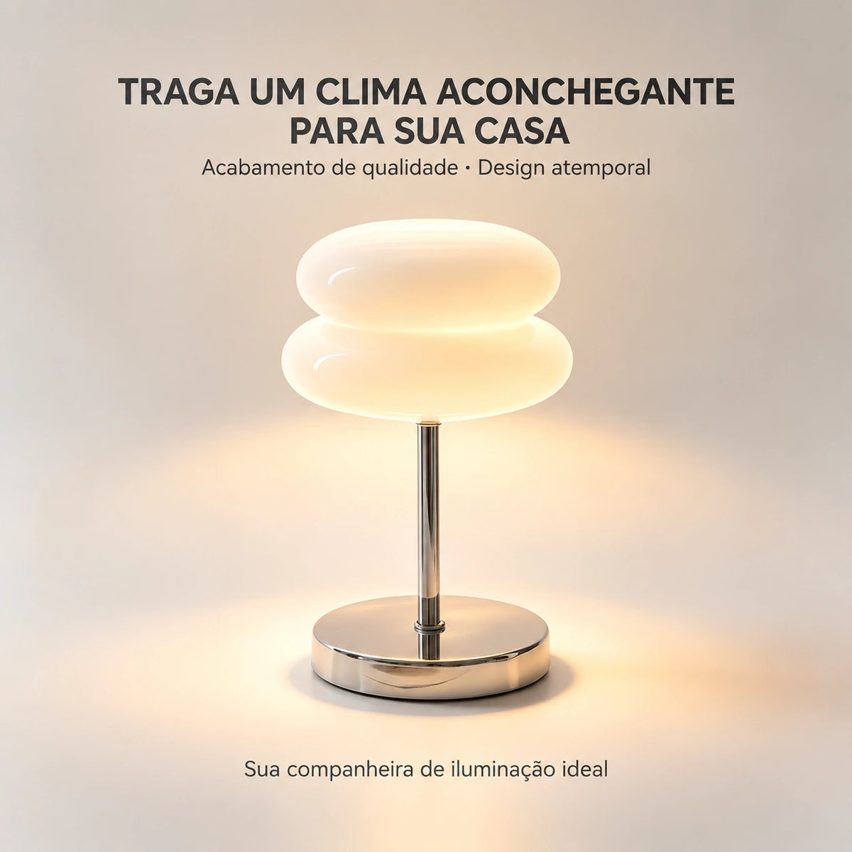 Abajur de Mesa Bauhaus Élégance Luz Regulável Base Metal Lenogue