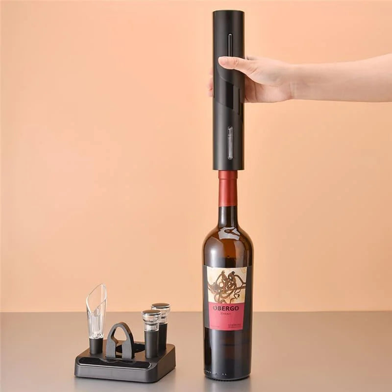 Abridor de Vinho Elétrico Recarregável com Design Sofisticado Lenogue + Brindes