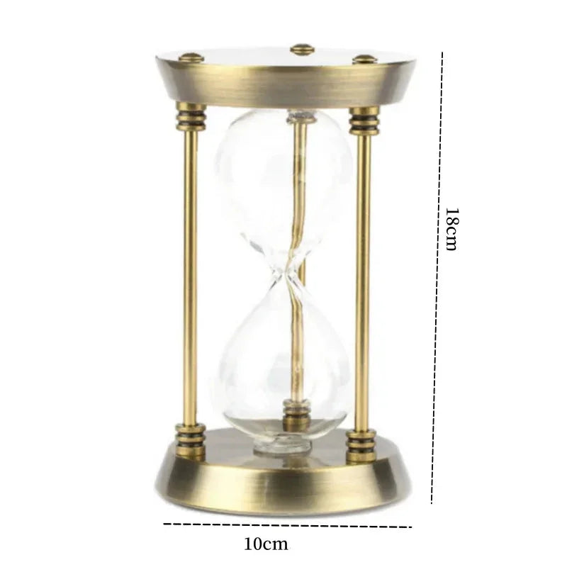 Ampulheta Retrô Europeia em Metal para Decoração de Escritório Lenogue