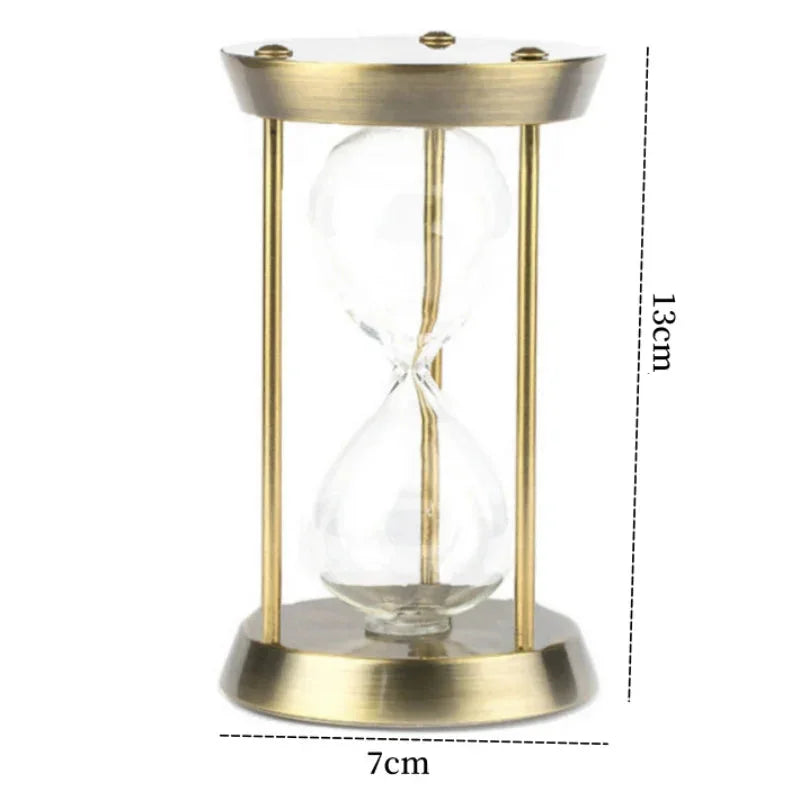 Ampulheta Retrô Europeia em Metal para Decoração de Escritório Lenogue