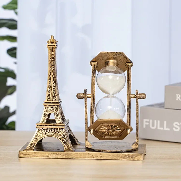 Ampulheta Torre Eiffel Design Retrô para Mesa Lenogue