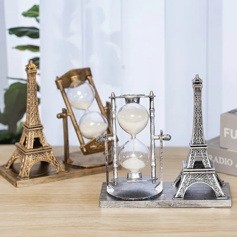 Ampulheta Torre Eiffel Design Retrô para Mesa Lenogue