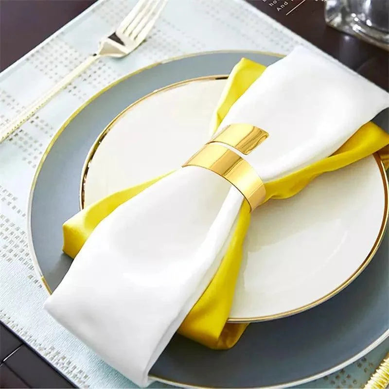 Anéis para Guardanapos de Metal Design Espiral Dourado 6 Peças Lenogue Peças