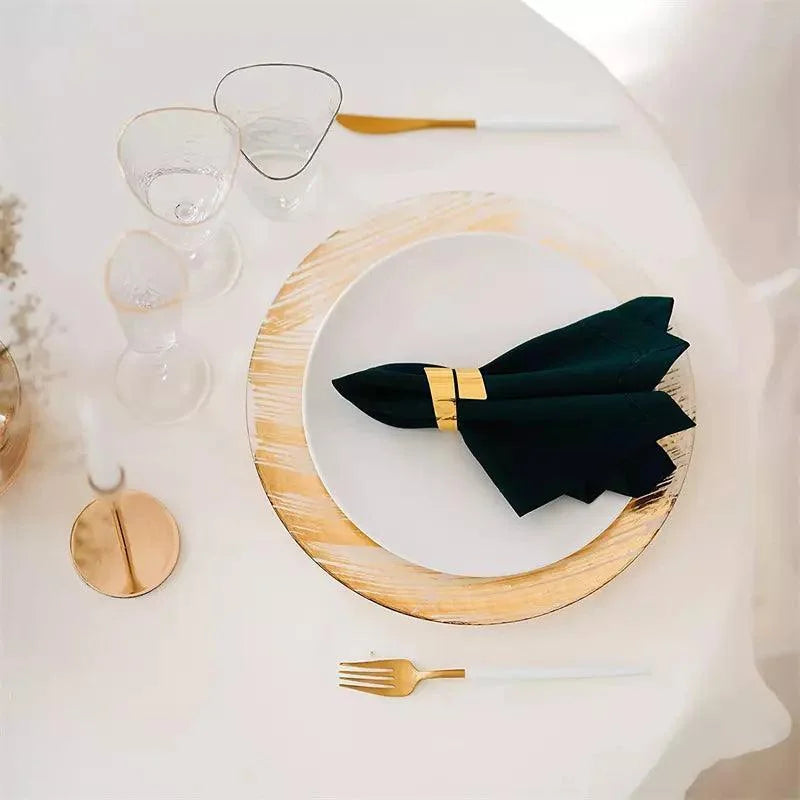 Anéis para Guardanapos de Metal Design Espiral Dourado 6 Peças Lenogue