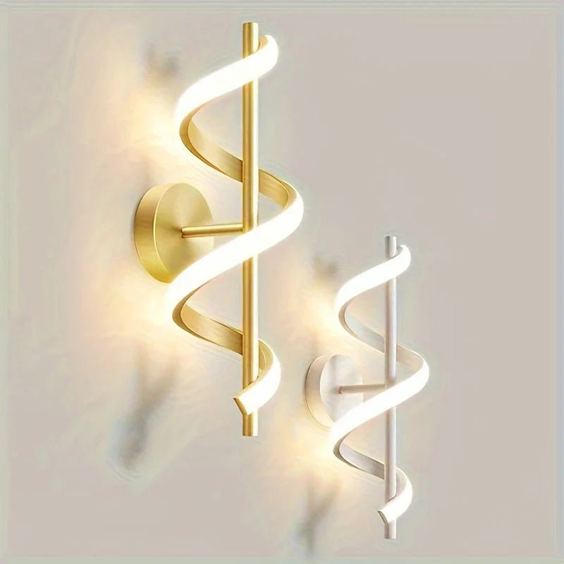 Arandela Espiral Led com 3 Cores para Quarto Sala e Corredor Lenogue