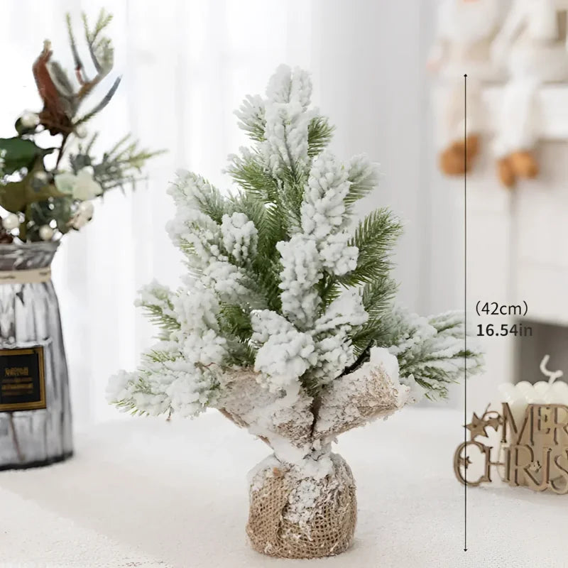 Árvore de Natal Artificial com Neve e Luzes Quentes Mesa Lenogue