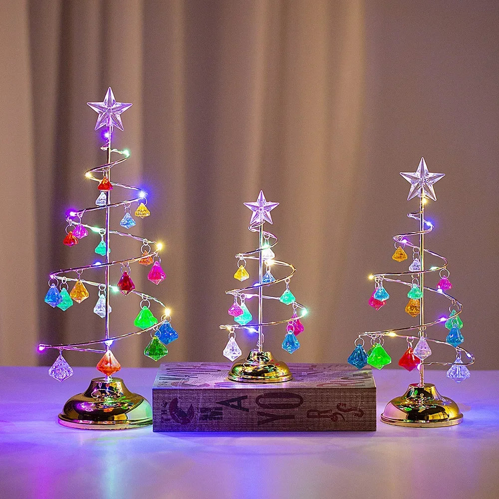 Árvore de Natal Led Efeito Cristal com Acabamento Metalizado Lenogue