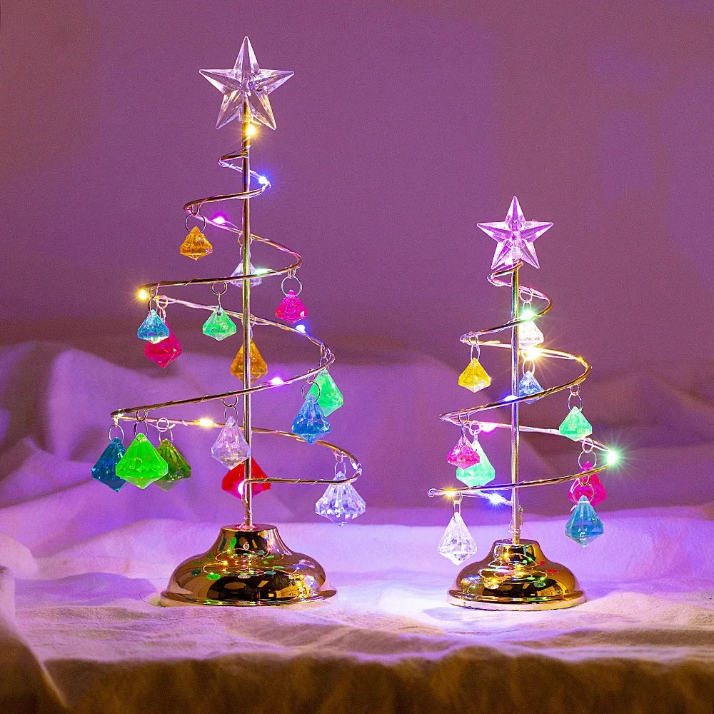 Árvore de Natal Led Efeito Cristal com Acabamento Metalizado Lenogue