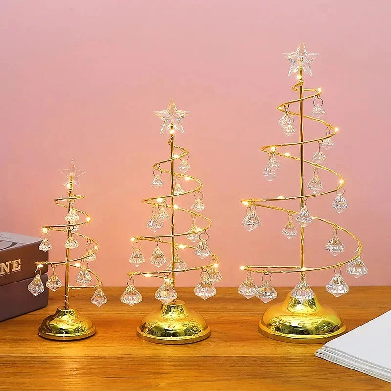 Árvore de Natal Led Efeito Cristal com Acabamento Metalizado Lenogue