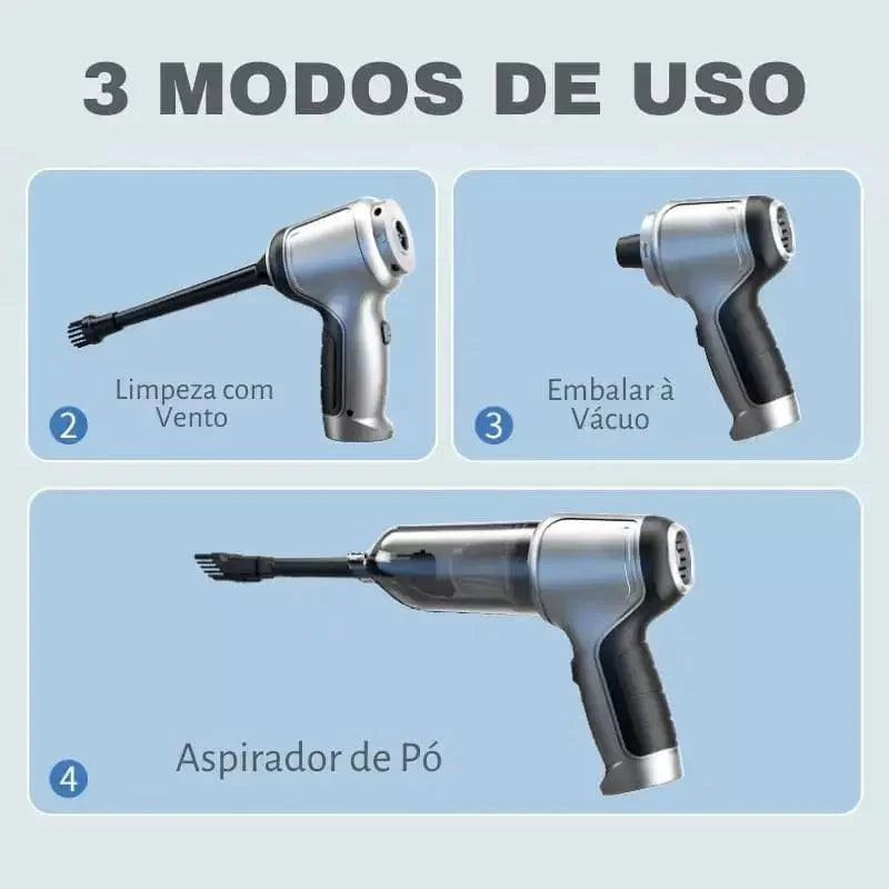 Aspirador de Pó Portátil 4 em 1 sem Fio Recarregável Ultrapower Lenogue Profissional + 5 Acessórios Grátis