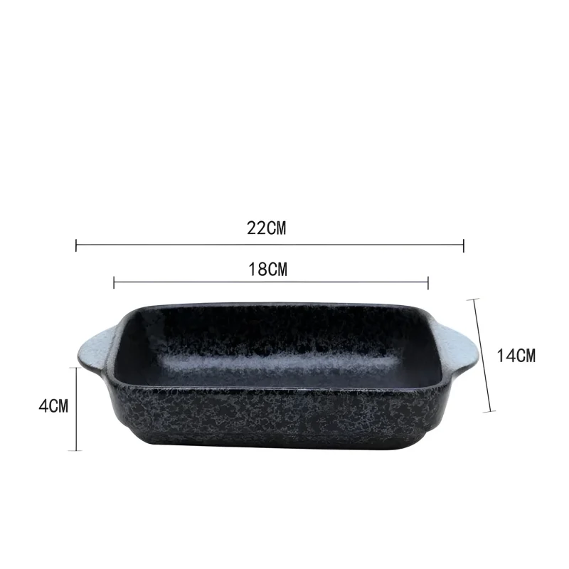 Assadeira de Cerâmica Japonesa para Forno Mesa e Servir Lenogue Preto