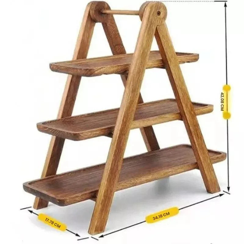 Bandeja de Madeira Rústica para Servir Alimentos e Frutas Lenogue