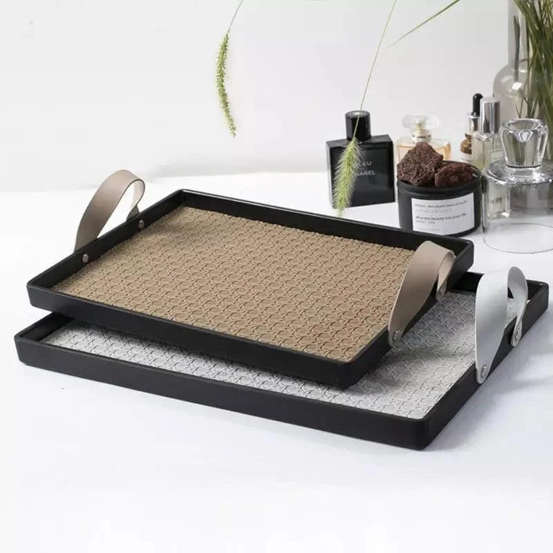 Bandeja Retangular Decorativa com Alça para Banheiro e Sala Lenogue