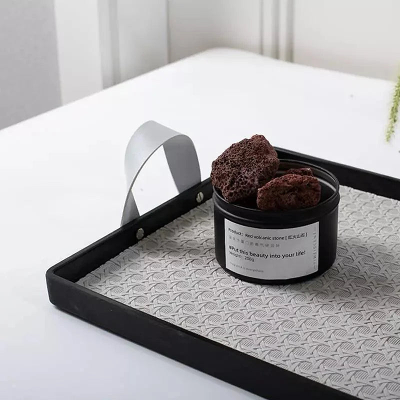 Bandeja Retangular Decorativa com Alça para Banheiro e Sala Lenogue Cinza (30cm x 22cm)