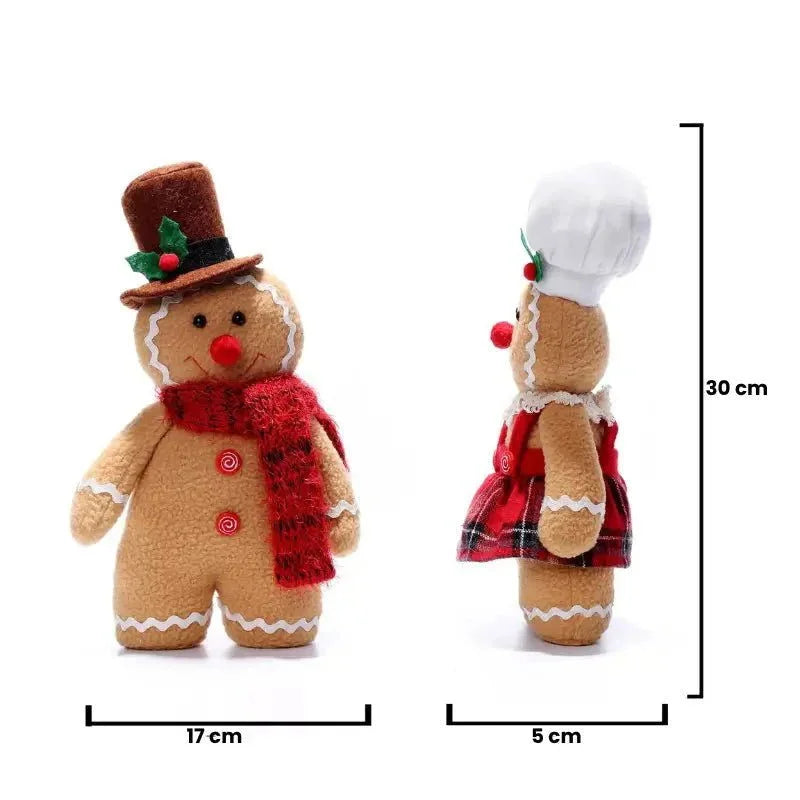Boneco de Pelúcia Biscoito Natalino para Decoração Festiva Infantil Lenogue