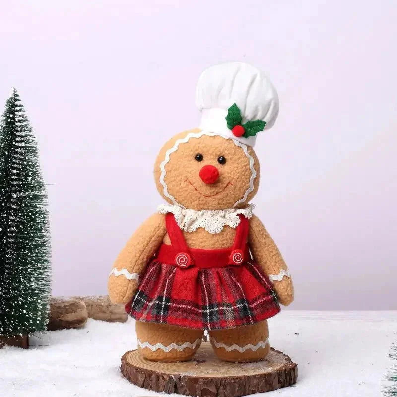 Boneco de Pelúcia Biscoito Natalino para Decoração Festiva Infantil Lenogue com Vestido
