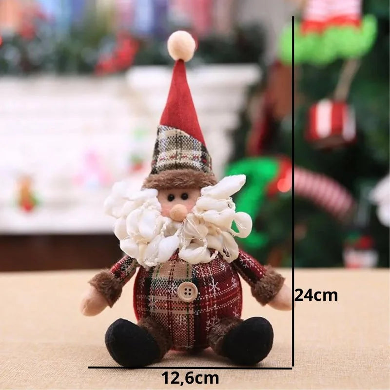 Boneco de Pelúcia Natalino para Decoração Festa e Ambiente Lenogue Papai Noel