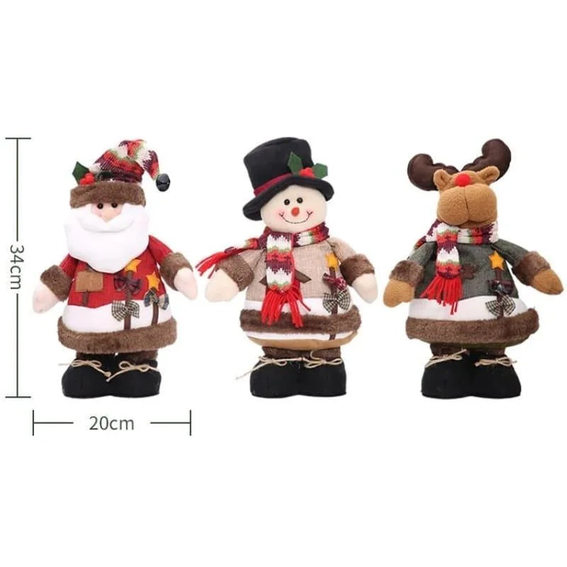 Bonecos de Natal Pelúcia para Decoração Festiva Lenogue