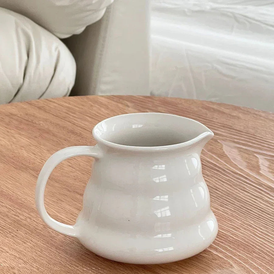 Bule de Café Cerâmica Bico Antigotejamento Alça Larga Lenogue