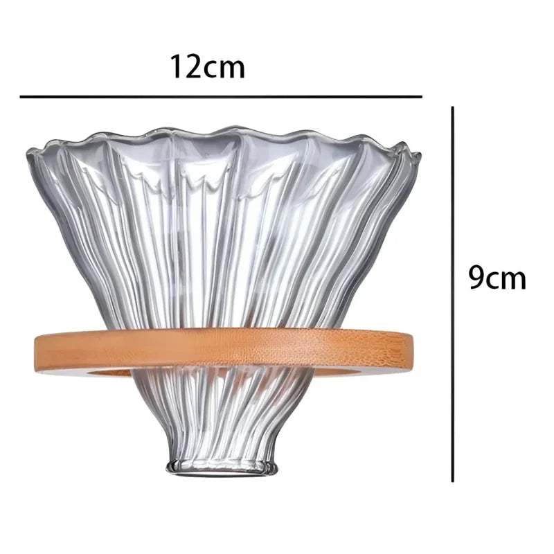 Bule de Café Vidro Borossilicato com Coador Hario V60 Lenogue Filtro