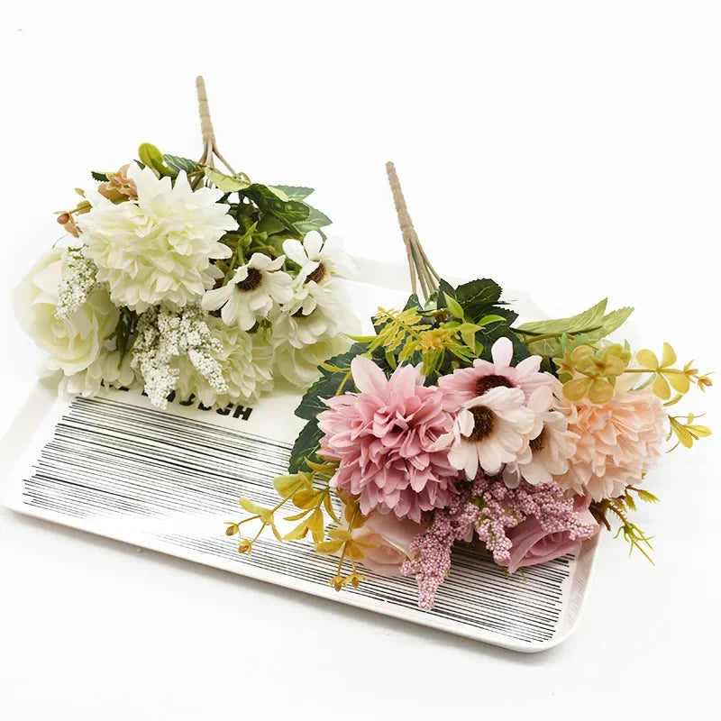 Buquê de Rosas Artificiais Estilo Europeu para Vasos e Decoração Lenogue