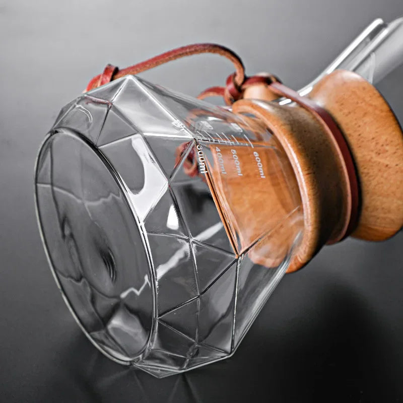 Cafeteira Manual de Vidro Borossilicato com Design Diamante Lenogue