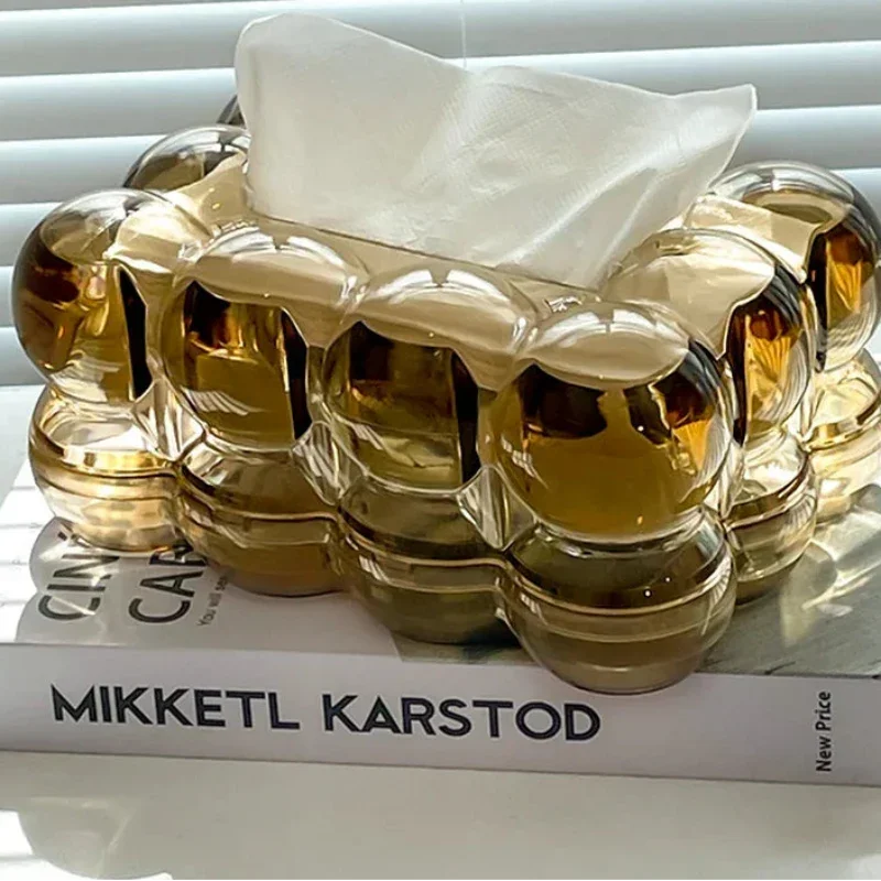 Caixa Organizadora para Lenços Dourada Sala e Banheiro Lenogue Dourado