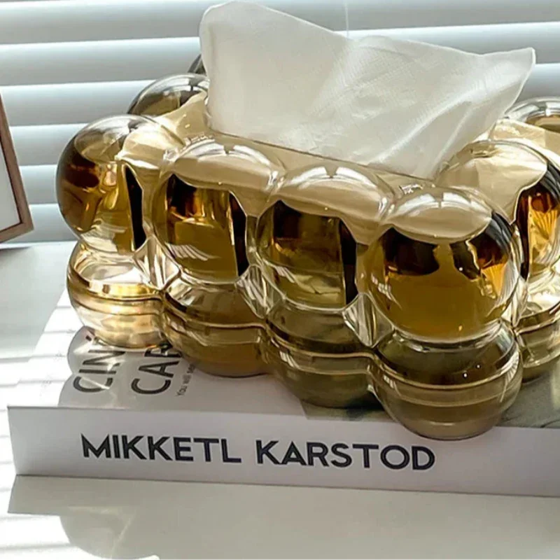 Caixa Organizadora para Lenços Dourada Sala e Banheiro Lenogue Dourado