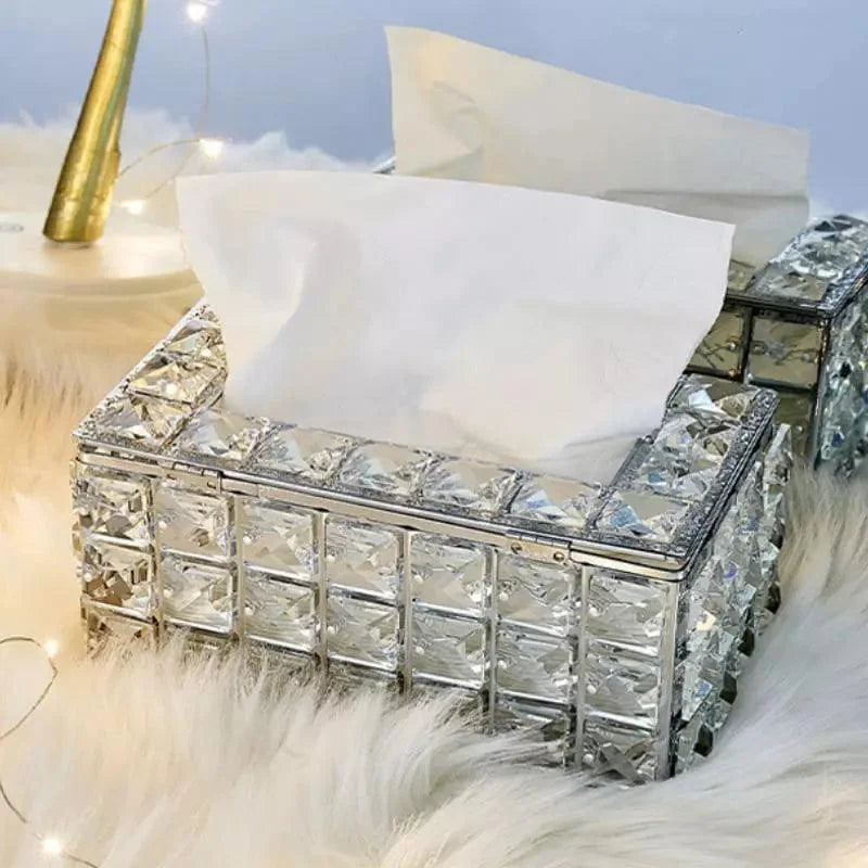 Caixa Porta-lenço de Papel para Decoração e Organização Lenogue Prata