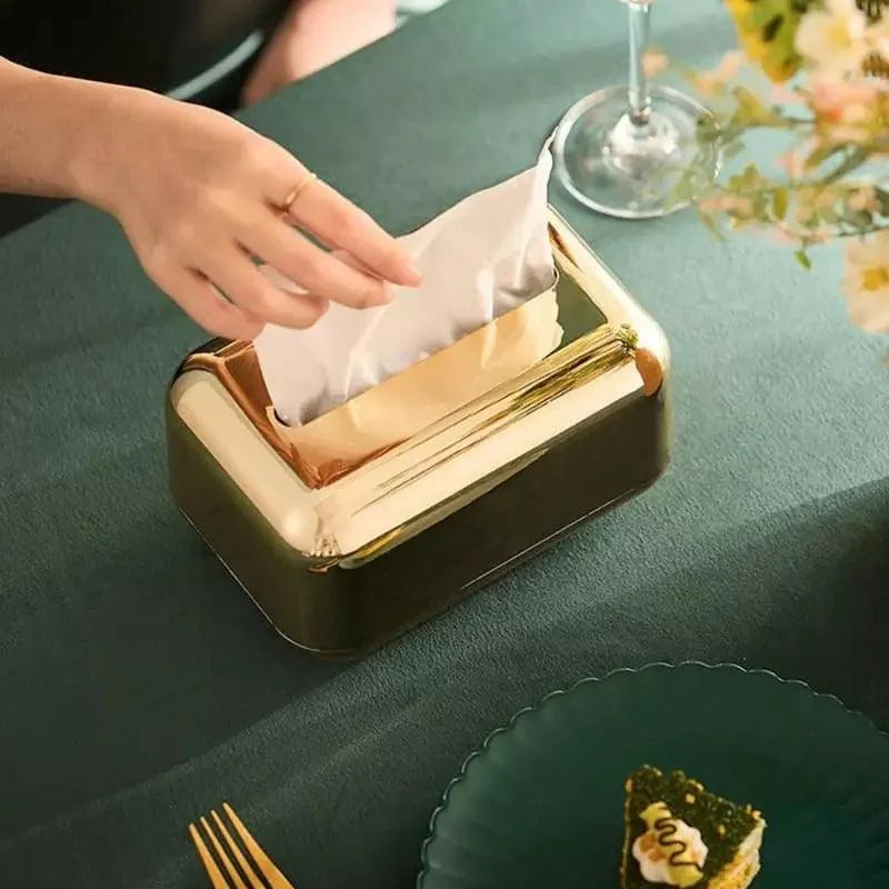 Caixa Porta-lenço e Papel Cromada para Decoração Organização Lenogue