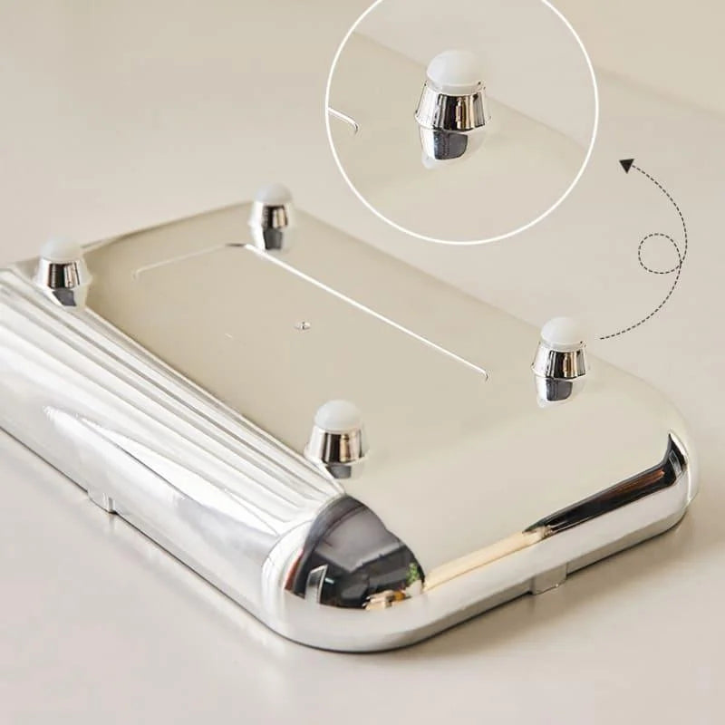 Caixa Porta-lenço e Papel Cromada para Decoração Organização Lenogue