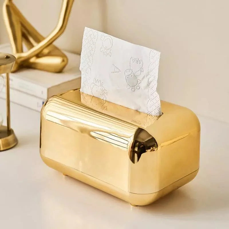 Caixa Porta-lenço e Papel Cromada para Decoração Organização Lenogue