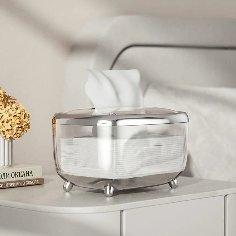 Caixa Porta-lenços Umedecidos para Organização e Decoração Lenogue Prata