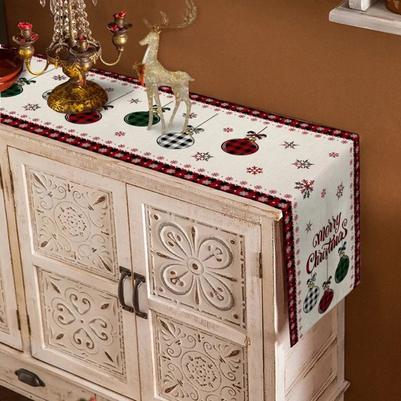 Caminho de Mesa Natalino em Algodão para Decoração Lenogue