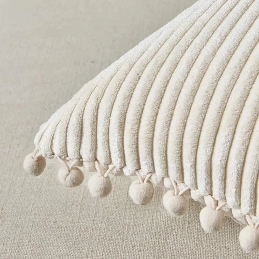 Capa de Almofada Listrada em Veludo Cotelê para Decoração Lenogue