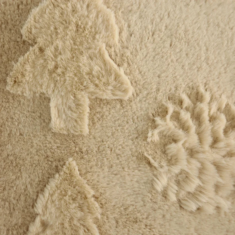 Capa de Almofada Natalina Plush Jacquard Floco Neve Lenogue