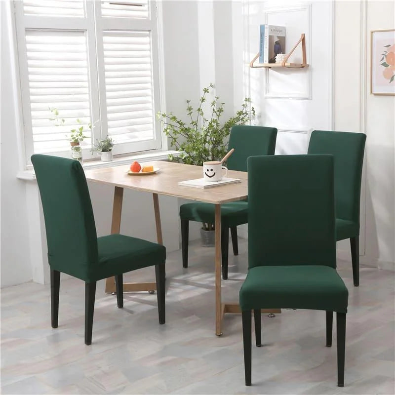 Capa de Cadeira Jantar Spandex Verde Esmeralda Impermeável Lenogue 1 Capa