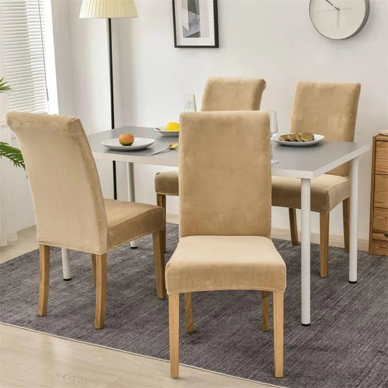 Capa de Cadeira Jantar Suede Premium Impermeável Bege Lenogue