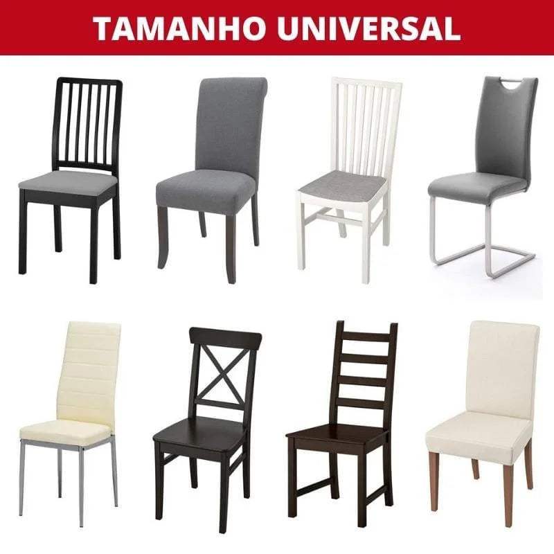 Capa de Cadeira Jantar Suede Premium Impermeável Cinza Escuro Lenogue