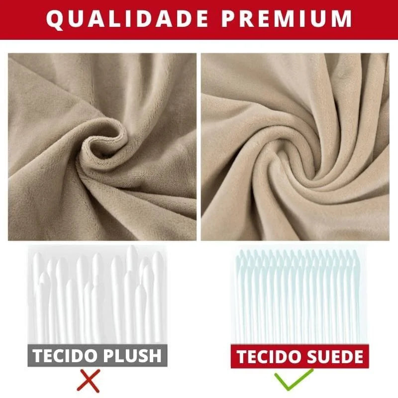 Capa de Cadeira Jantar Suede Premium Impermeável Cinza Lenogue