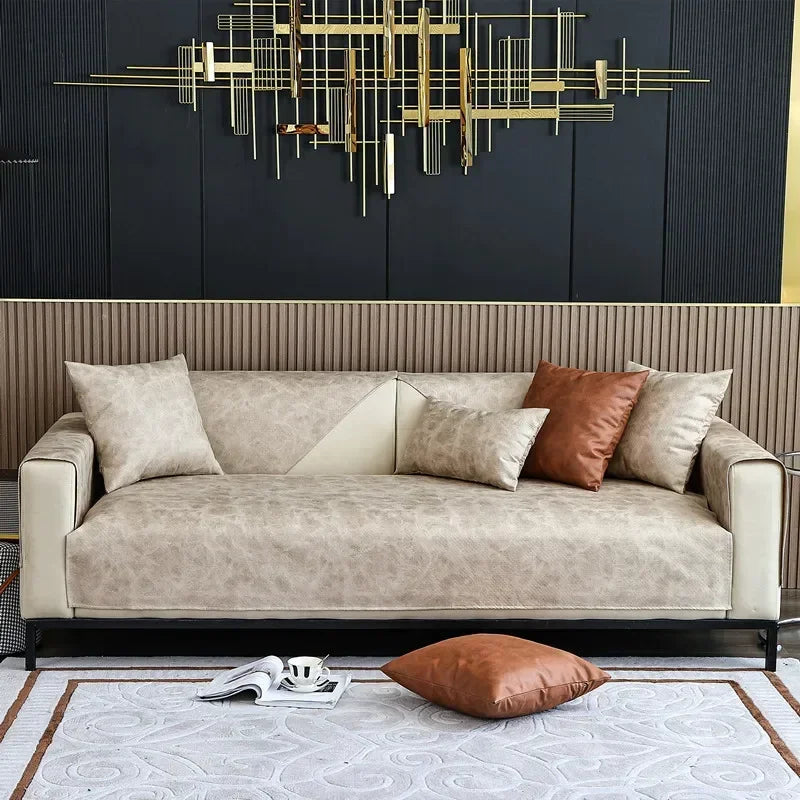 Capa de Sofá à Prova D’água e Antiarranhões Premium Marrom Lenogue