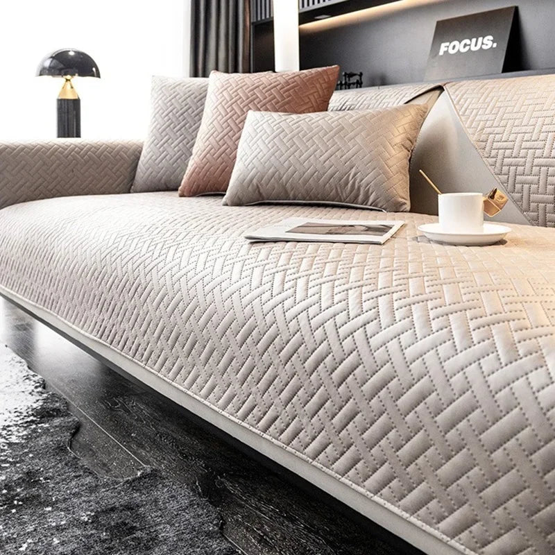 Capa de Sofá Antiderrapante Impermeável Bege Lenogue