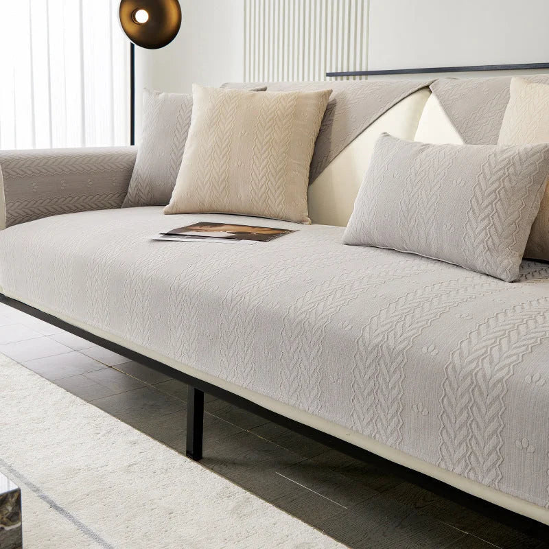 Capa de Sofá Chenille Antiderrapante Impermeável Cinza Lenogue