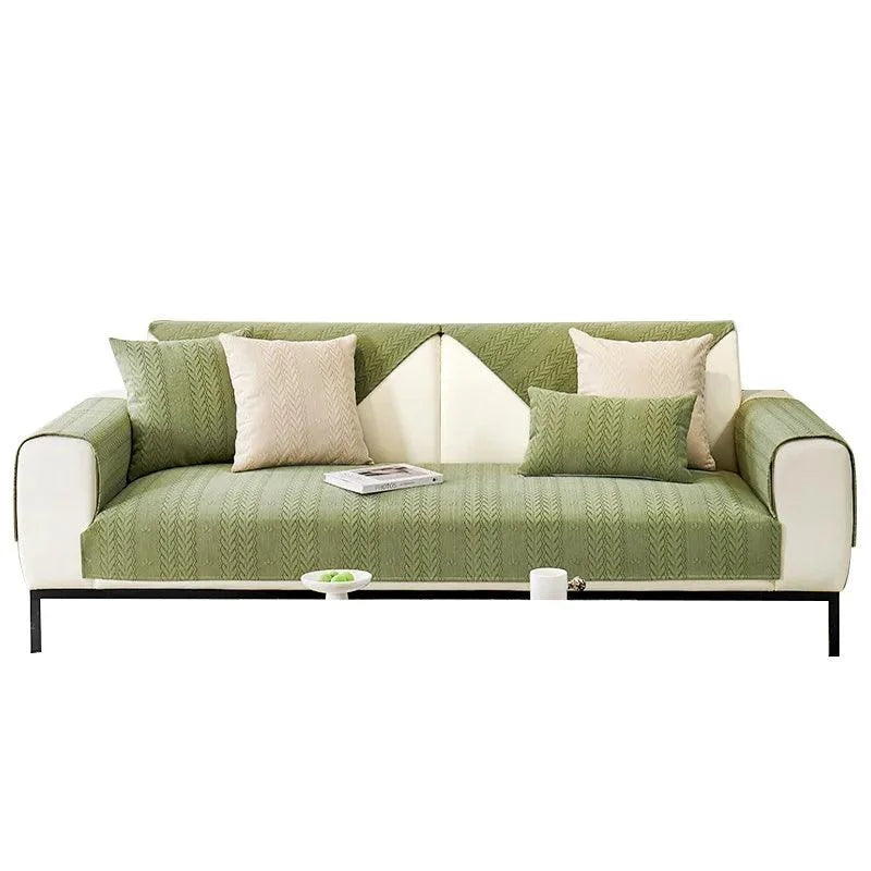 Capa de Sofá Chenille Antiderrapante Impermeável Verde Lenogue