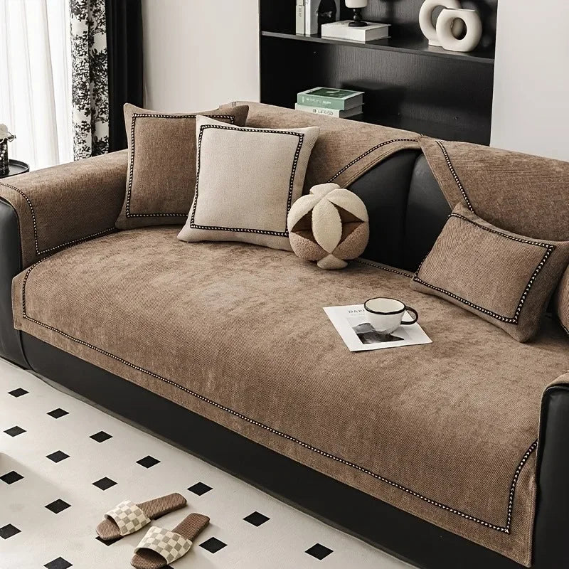 Capa de Sofá Chenille Antiderrapante Pet Friendly para Sala Lenogue
