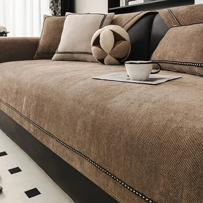 Capa de Sofá Chenille Antiderrapante Pet Friendly para Sala Lenogue