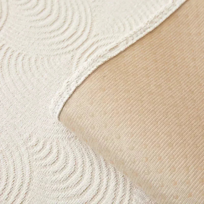 Capa de Sofá Chenille Jacquard Bege Antiderrapante com Relevo Lenogue