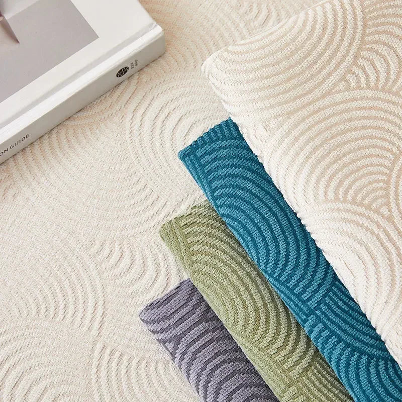 Capa de Sofá Chenille Jacquard Cinza Antiderrapante com Relevo Lenogue