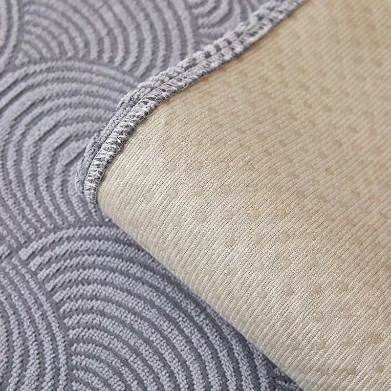 Capa de Sofá Chenille Jacquard Cinza Antiderrapante com Relevo Lenogue