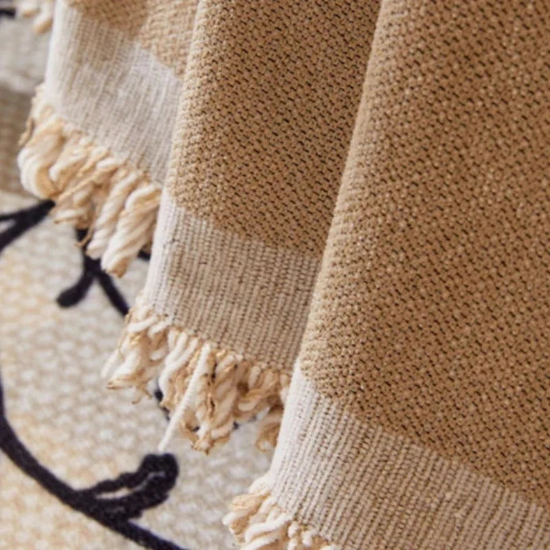 Capa de Sofá com Franja e Proteção Antipoeira Bege Lenogue